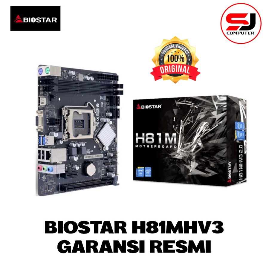 Motherboard Biostar H81M HV3 (Socket LGA1150 Intel H81 DDR3 HDMI VGA)