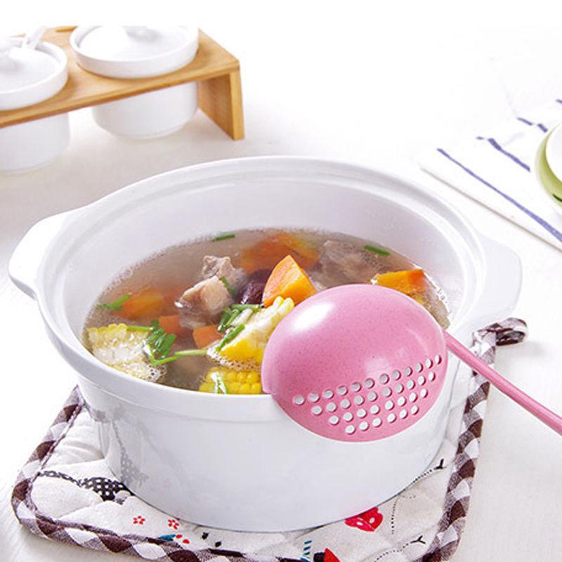 Hot Sale/Colander Gagang Panjang Dapur 2in1/sendok Saringan Masak Multifungsi/Sendok Plastik Peralatan Makan Rumah Tangga