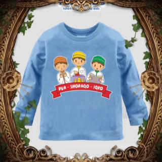 Baju Kaos Muslim Karakter Anak Laki Lengan panjang Katun Baju Kaos Muslim Karakter Anak Laki Lengan panjang Katun