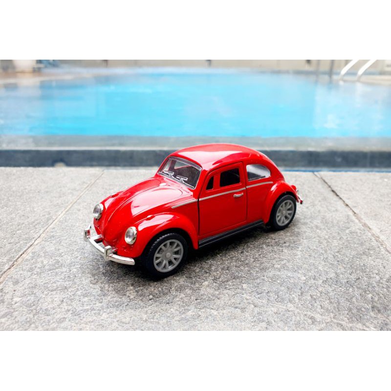 Diecast Mobil Volkswagen Beetle VW Kodok Miniatur Mobil Mainan VW Kombi Pajangan Skala 1:32 Mobil Jadul