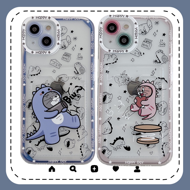 Soft Case Transparan Motif Dinosaurus / Kucing / Tikus Cover iPhone 11 12 Pro MAX X XR XS MAX 7 8 Plus