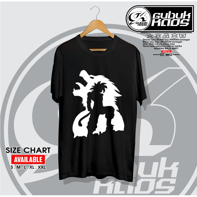 BAJU KAOS SILUET GOKU SSJ4 ANIME DRAGON BALL GT - GUBUK KAOS