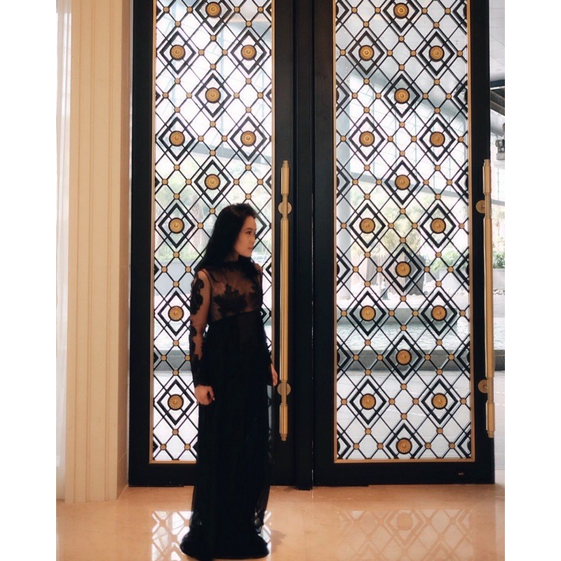 ZUHAIR MURAD BLACK LACE CHIFFON GOWN-Caviarwear PREWED PREWEDDING WEDDING GOWN PHOTOSHOOT EVENING