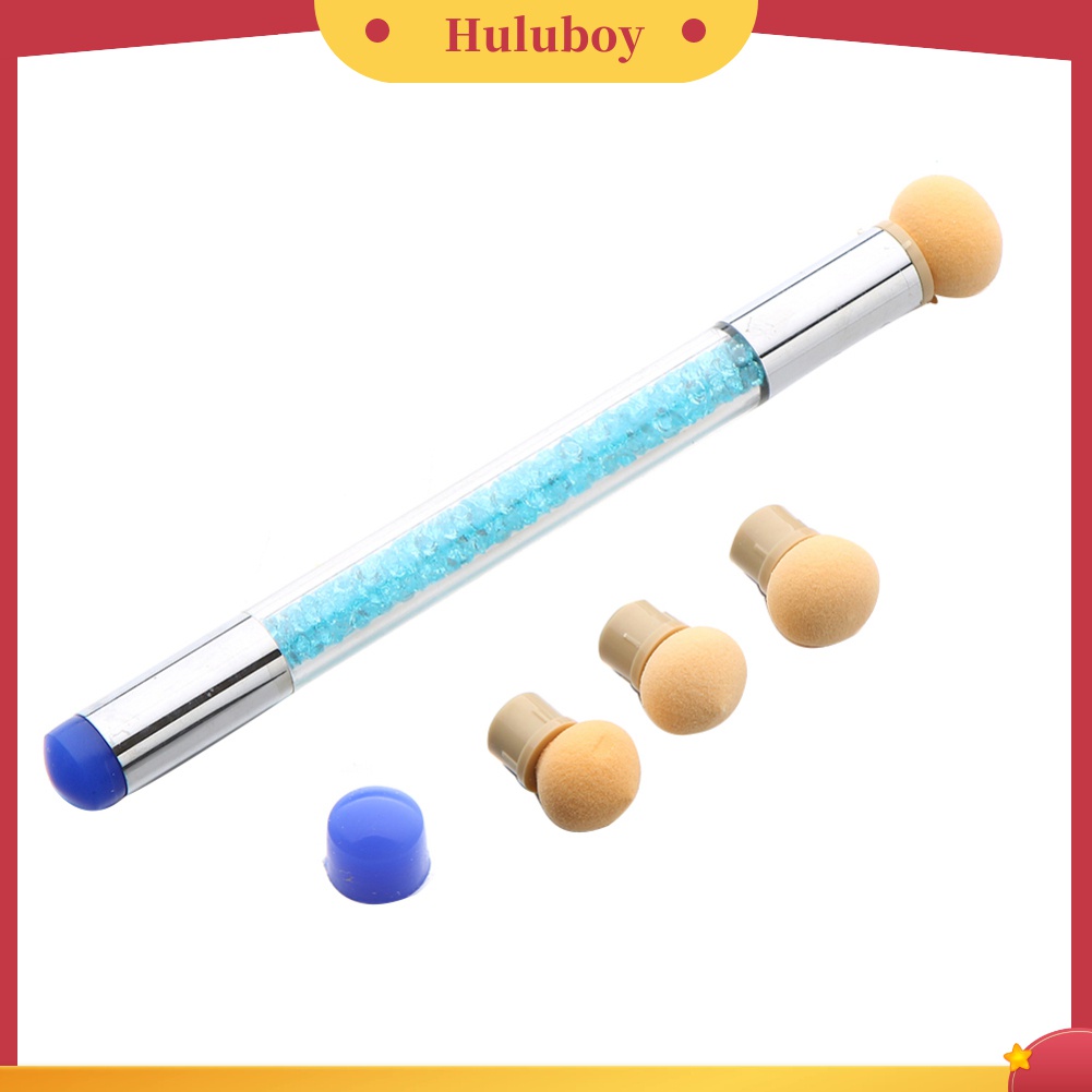 Huluboy Huluboy♡ Brush Spons Silikon Dua Sisi Untuk Shading / Melukis Kuku