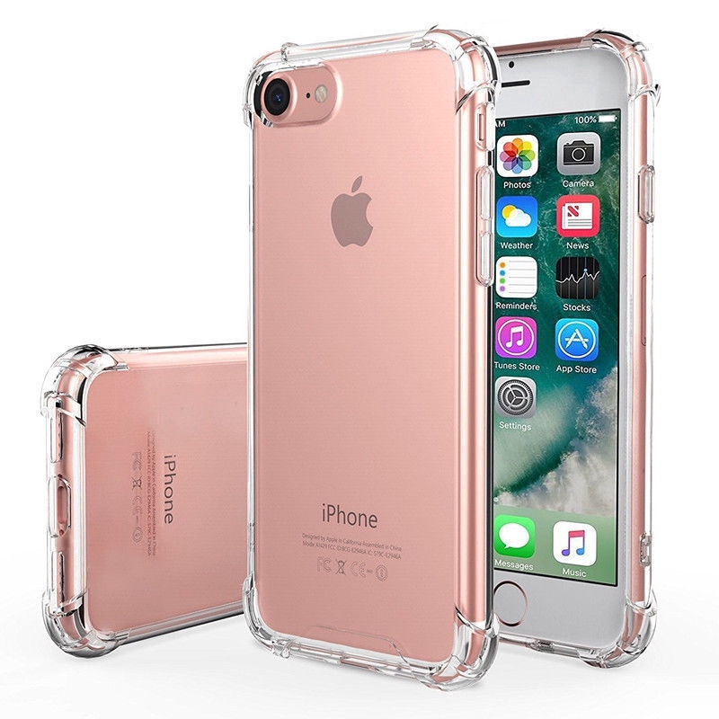 Soft Case Silikon TPU Bening Shockproof untuk Compatible For iPhone 6S Plus 7 8 x