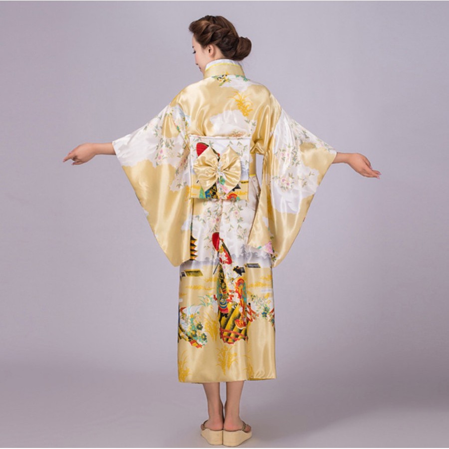 KIMO baju tradisional jepang kimono high quality satin cosplay yukata