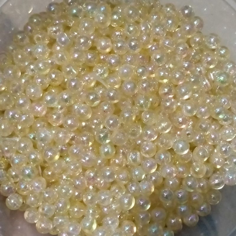 Mote Mutiara Bulat Pelangi 6mm - 10 Gram