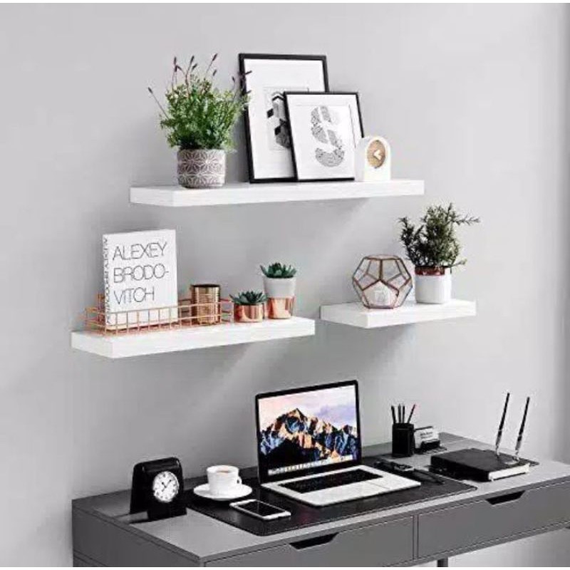 Rak Dinding Foto Pigora Piagam Vas Bunga Meja Laptop Hiasan Tempel Portabel Minimalis Flat Ikan Jam