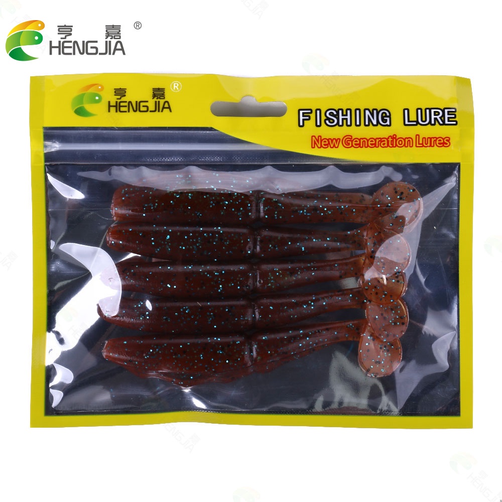 HENGJIA 5pcs 10cm 9.7g Umpan Pancing Swimbait Fishing Lure Ikan Jig Bait Bass Kail Softworm Cacing