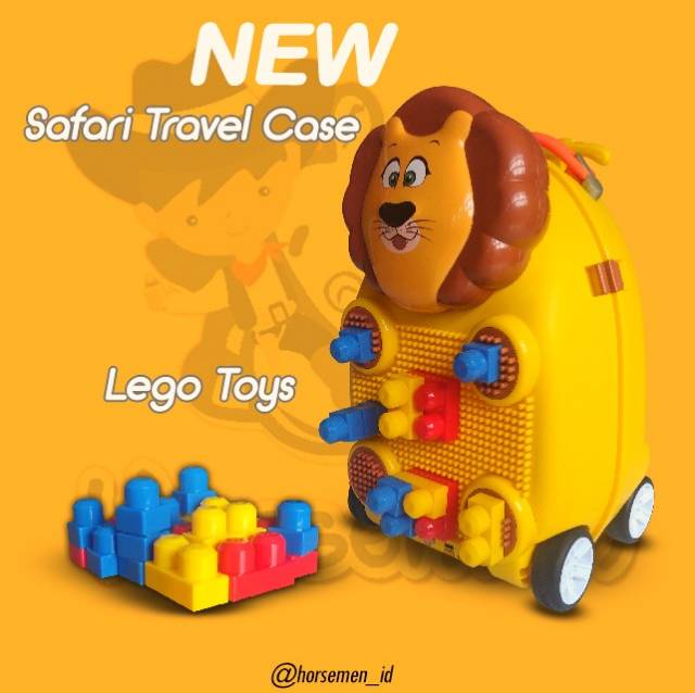 PROMO HM1003 Koper Anak Hewan Singa Remote Travel Trolly Tas Karakter Sekolah Cabin Size Horsemen