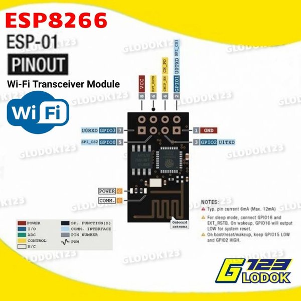 Modul ESP01 ESP-01 ESP8266 Module Wifi Wireless Arduino Uno R3 Mega