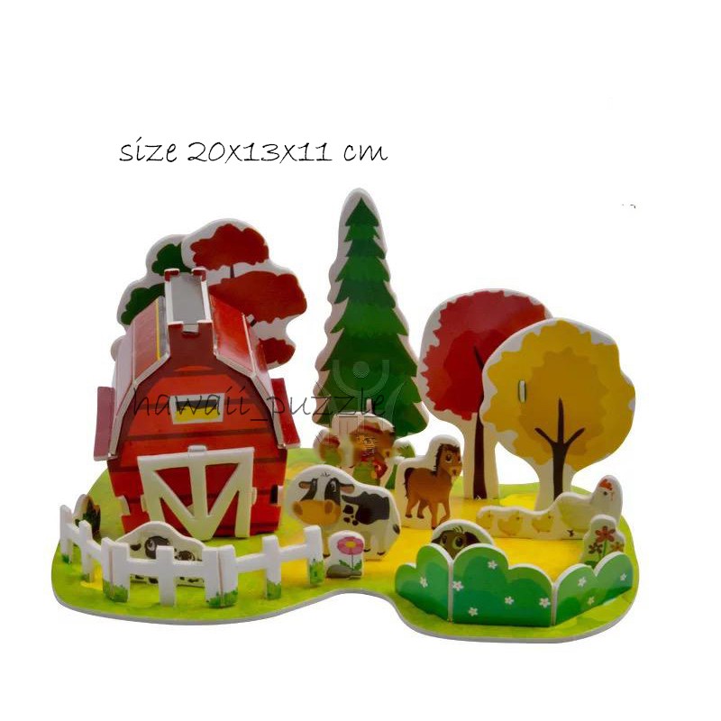 Puzzle 3D DIY bahan foam &amp; paper SMALL FARM mainan puzzle edukasi anak (kado,pajangan,dekorasi)