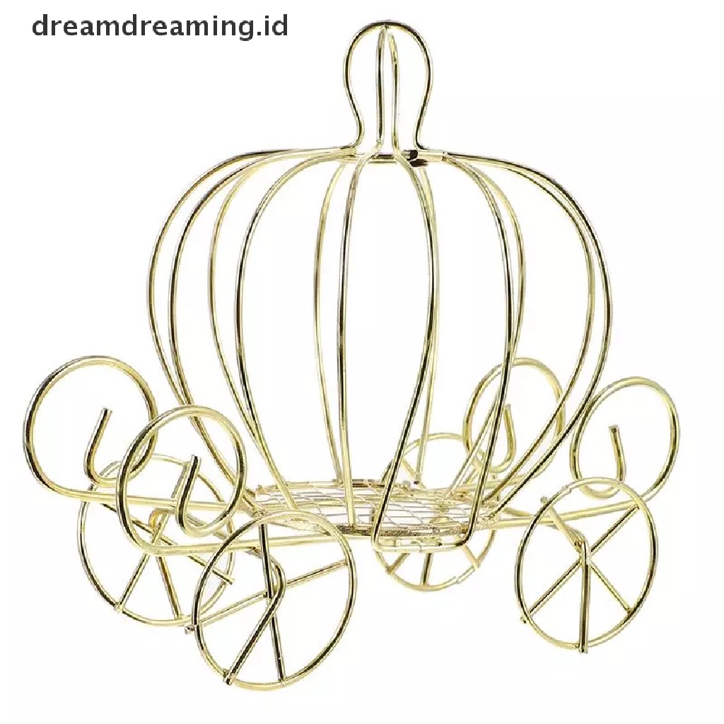 Kotak Permen Desain Kereta Labu Warna Emas Untuk Hadiah