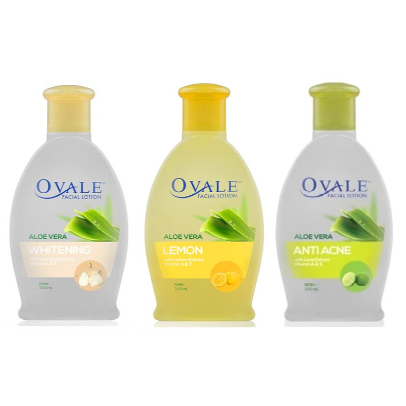 Ovale Facial Lotion Aloe Vera 200ml LEMON / ANTI ACNE / BENGKUANG