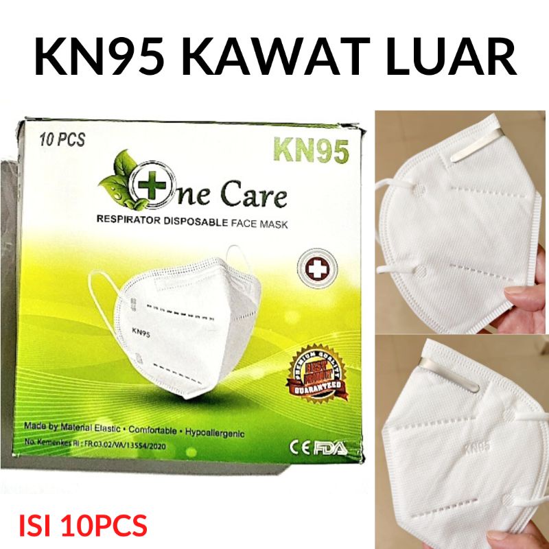 MASKER KN95 ONE CARE KAWAT LUAR 5PLY ISI 10PCS PASTI ORIGINAL KEMENKES