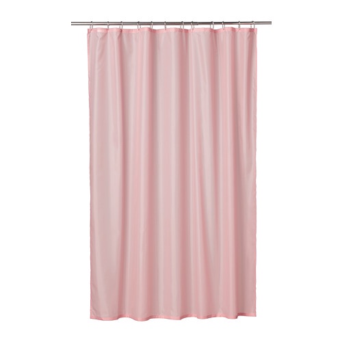 VANNEAN Tirai shower putih / abu toska / pink 180x200 cm