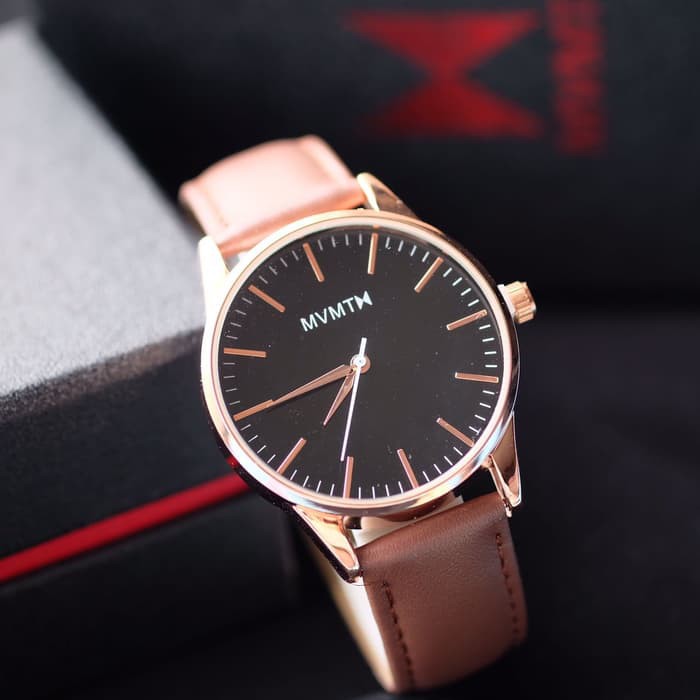 Ready Stock  Jam Tangan Pria Wanita Mvmt Leather Strap - Berkualitas