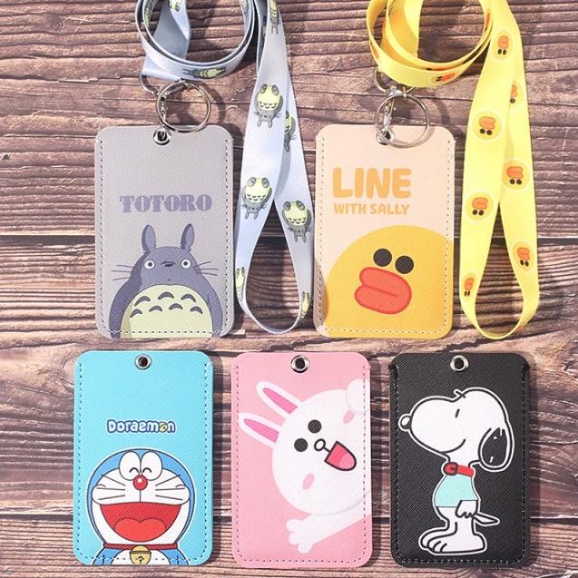 

(PROMO KBZ87) Tempat kartu / ID card / Tag holder Dengan tali strap / Card Holder Karakter Lucu ⁂