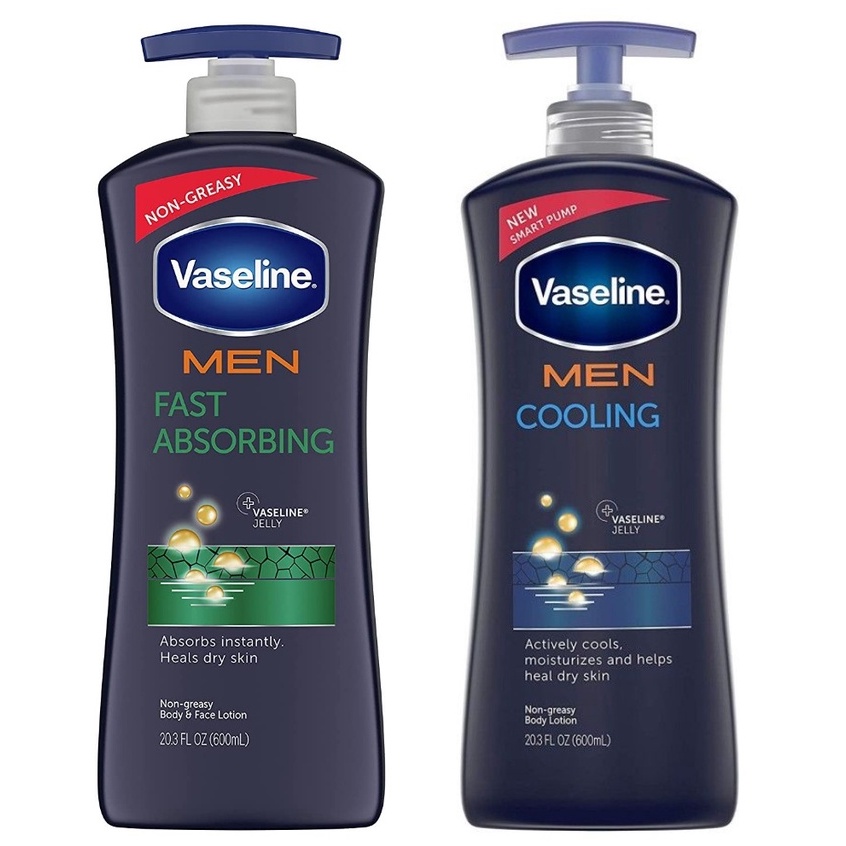 Jual Vaseline Men Smart Pump Body Lotion 600ml Cooling / Fast