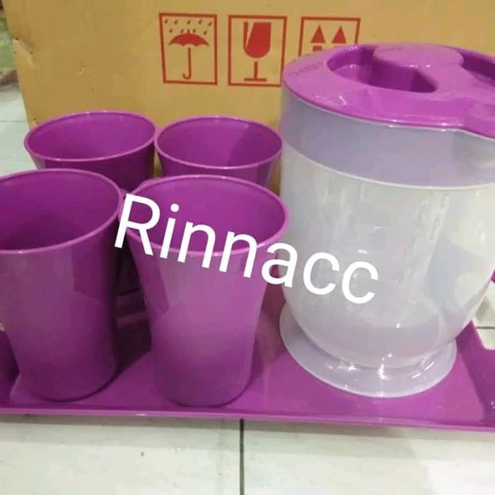 TERLARIS / Gelas Set Nampan Teko Golden Sunkist - Teko Infuse - Mug plastik