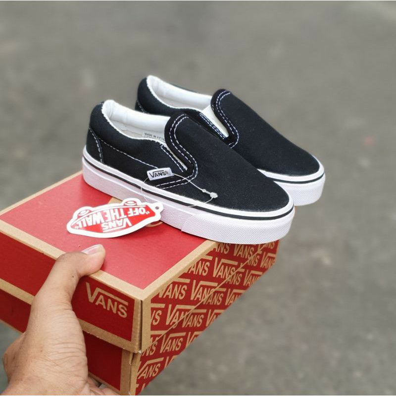 { READY } SEPATU VANS ANAK SLIP ON | SEPATU ANAK LAKI LAKI | SEPATU ANAK PEREMPUAN BW SLIP ON SEPATU SEKOLAH ANAK KWALITAS PREMIUM BNIB