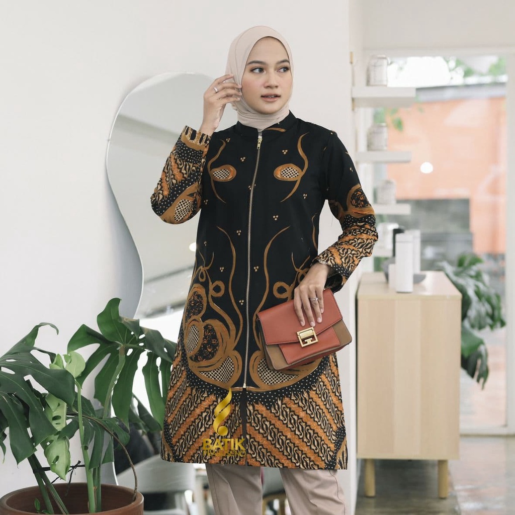 Jual Pevita Tunik Atasan Baju Batik Wanita Lengan Panjang Original