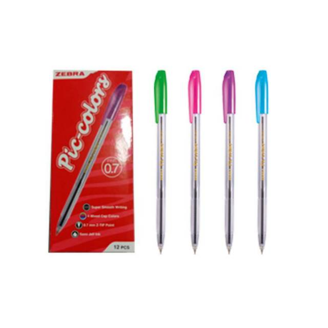 

Pulpen ZEBRA Pic - Colors 0.7 mm | Bolpen Isi 12 pcs