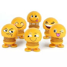 Pajangan Hiasan Mobil Dan Motor Dashboard Smile Emoji Boneka Per Goyang Lucu Murah