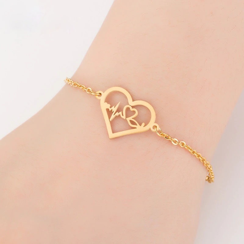 Gelang Titanium Stainless Anti Karat Rantai Wanita Liontin Kupu Bintang Smile Infinity Wanita Korea Dalika