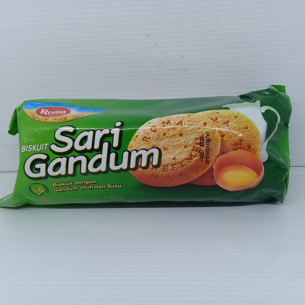 

Roma sari Gandum 149 gram Biskuit Dengan Gandum utuh dan Susu