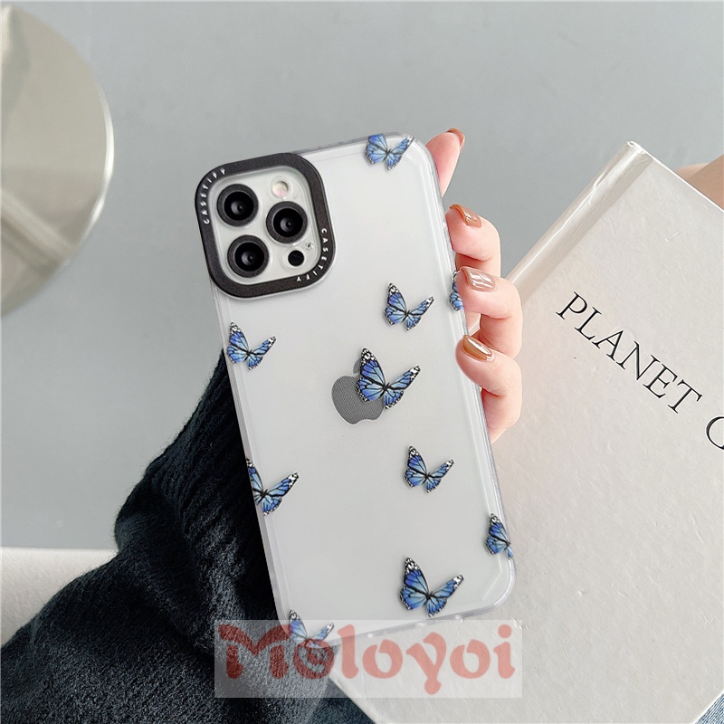 Soft Case TPU Motif Kupu-Kupu Untuk iPhone XR X XS Max 11 12 13 Pro Max 6 6s 7 8 Plus SE 2020