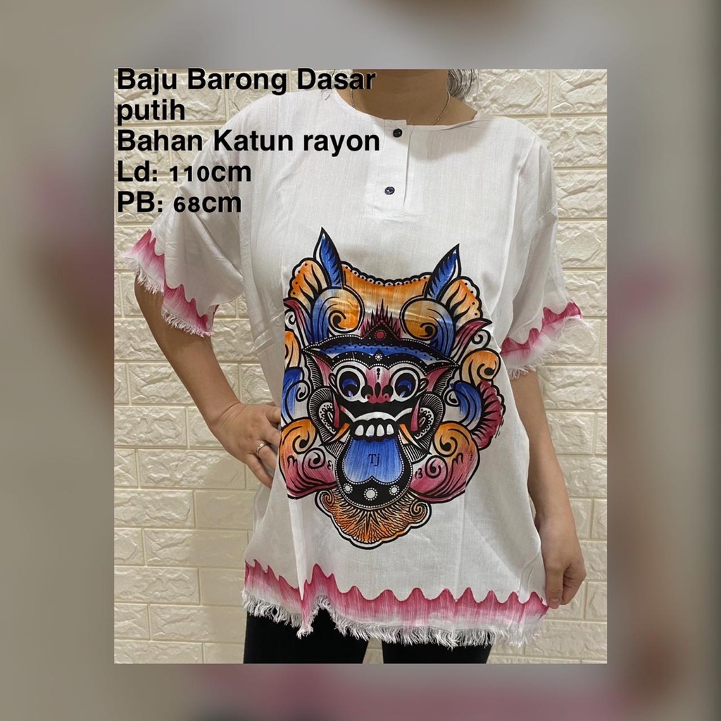 BAJU BALI BARONG DASAR PUTIH WANITA FIT TO XL LIST REAL PICT!!!