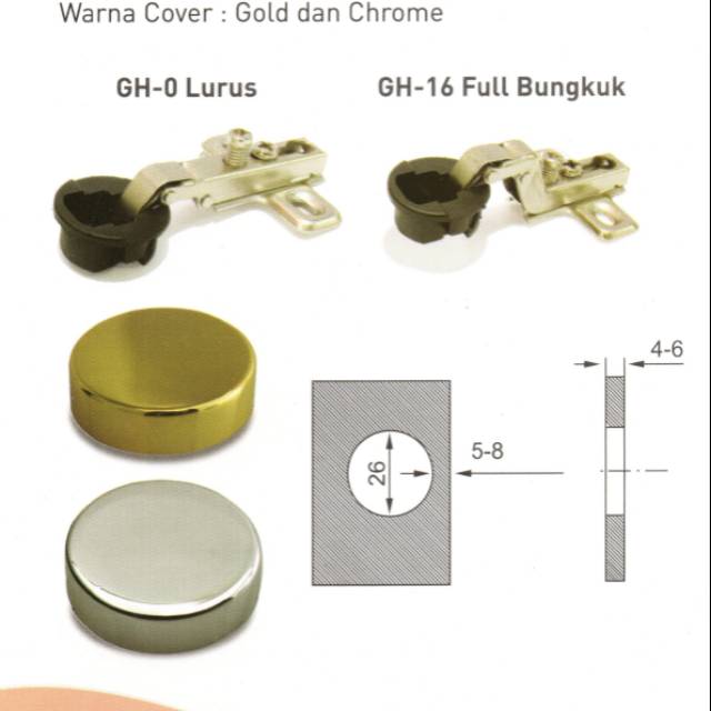 Engsel Sendok Lemari Etalase Bulat Kaca Key Hole Lenaga LEK 26mm