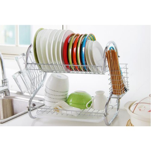 Rak Piring 2 Susun 2 Layer Dish Drainer Stainless Steel