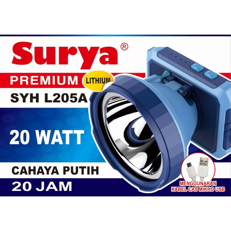 SURYA SYH 205 - Senter Kepala LED 20 watt - Lampu Hiking / Headlamp