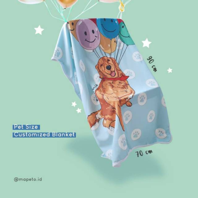 Custom selimut hadiah ulang tahun souvenir kado hewan bayi cetak 90x70cm