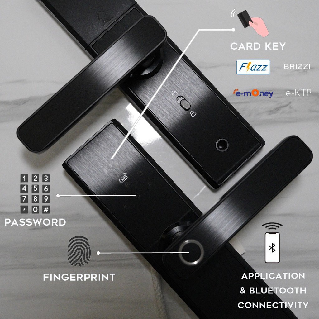 Kunci Pintu Digital / Smart Door Lock Fingerprint Android iOS Emoney