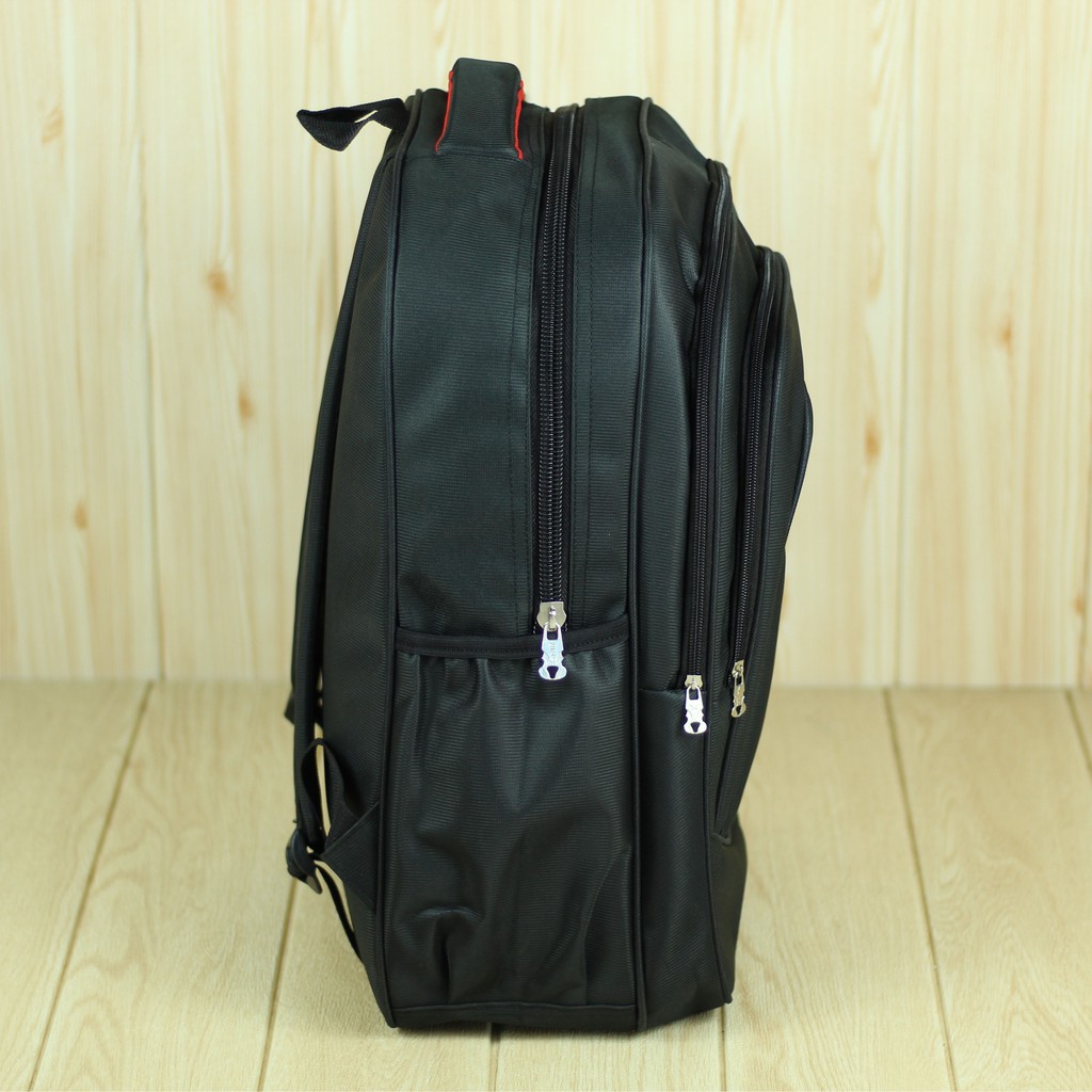 Tas Ransel Elite Polo Resleting Depan Hitam Back Pack Pria Cowok Keren Tas Laptop FREE RAIN COVER