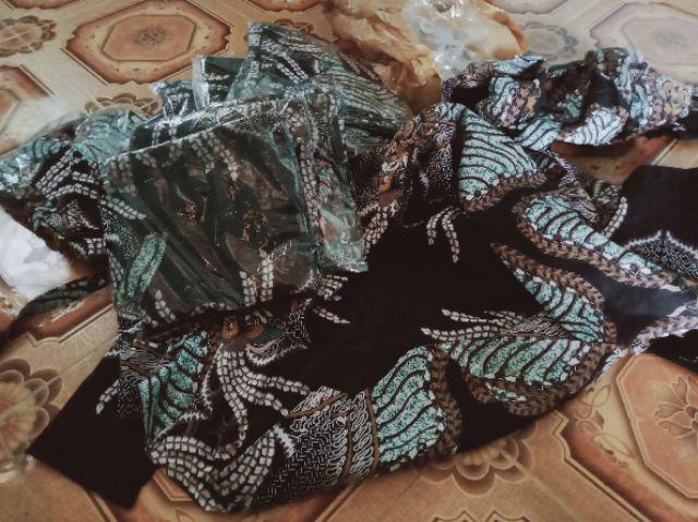 Couple Batik Sogan Motif Bunga Khanzana Sogan Cendrawasih Ahy Merak Hitam 2729_ Sumberurip