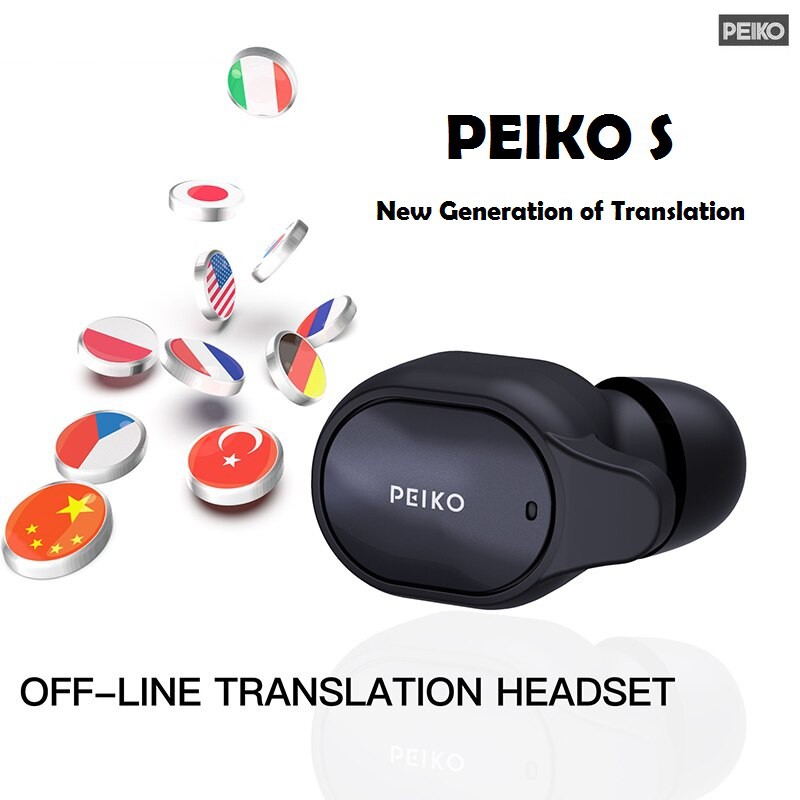 PEIKO S - Smart Intelligence Mini Earbud Bluetooth Instant Translator - Alat Penerjemah Dua Arah