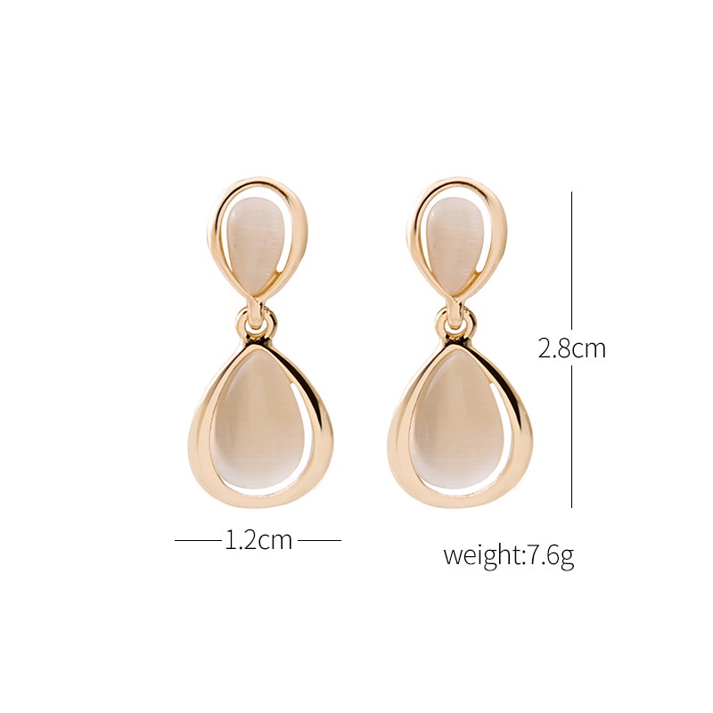 Anting Tusuk Gantung Bahan Sterling Silver 925 Desain Hati Hollow Hias Opal Gaya Retro Untuk Wanita