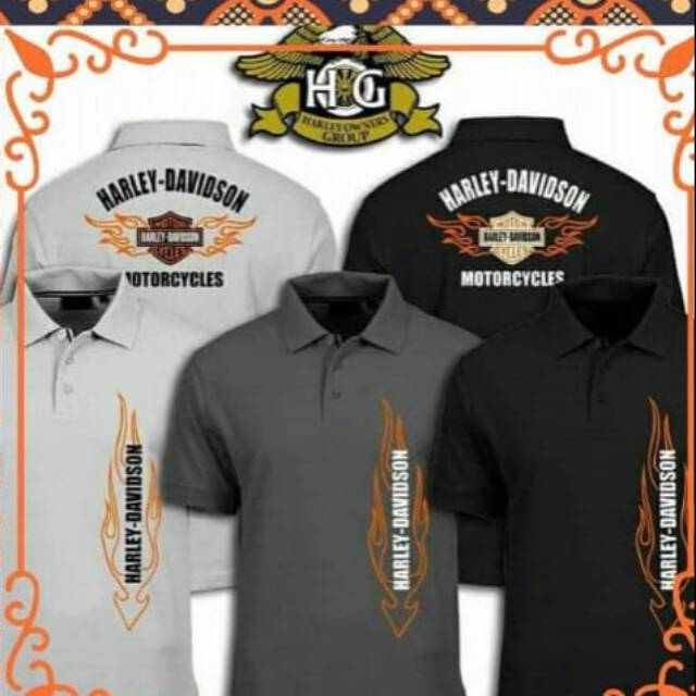 Tshirt baju Kaos polo Harley Davidson motor cycle hog