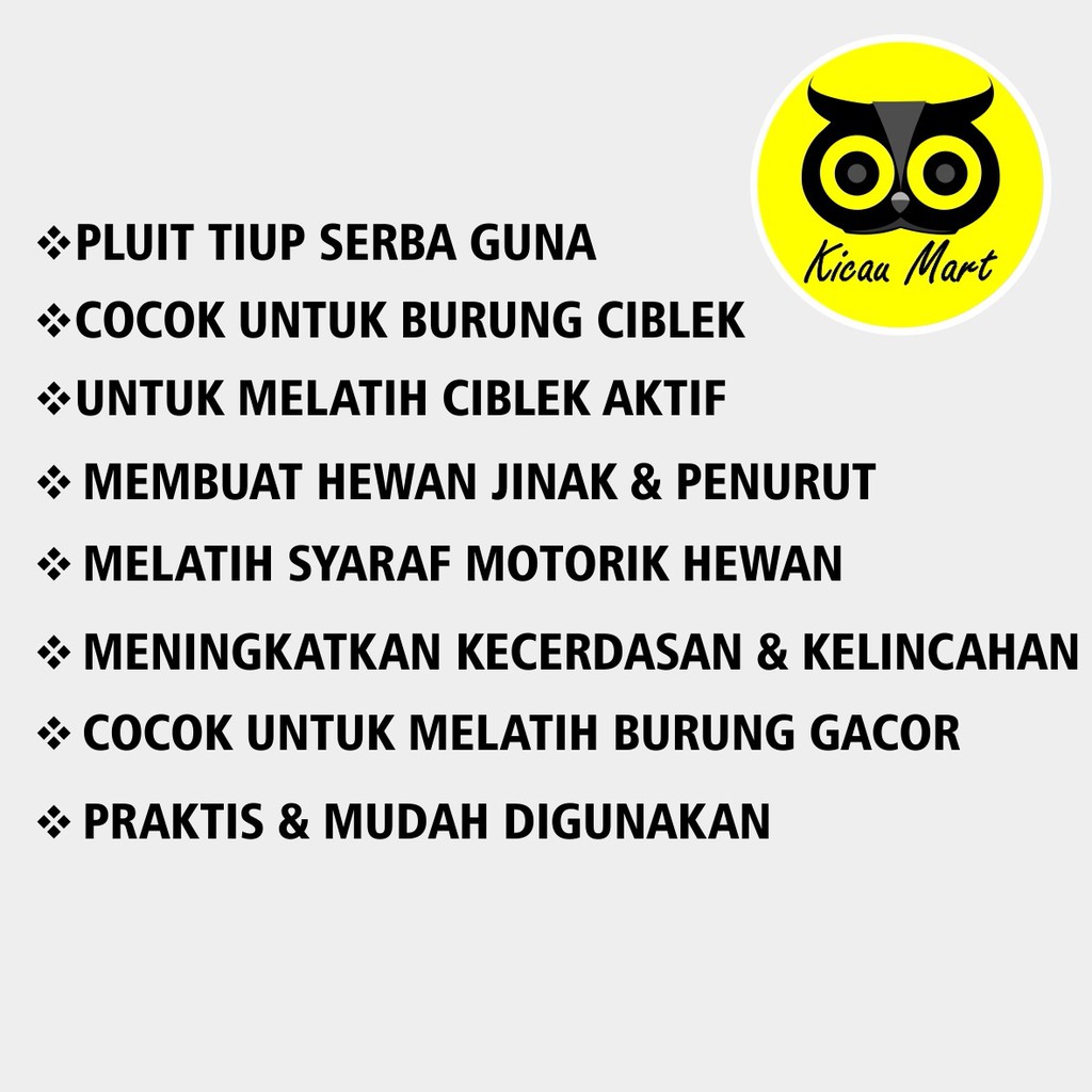 PELUIT PLUIT SEMPRITAN MAINAN PANGGILAN UNTUK PENJINAK LATIH HEWAN BURUNG KICAUAN CIBLEK ABRPTR