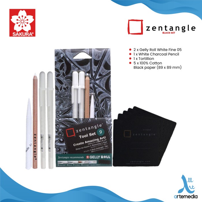

(DISKON TERMURAH) Drawing Pen Sakura Zentangle Set Pigma Micron Pulpen Gambar - SET BLACK