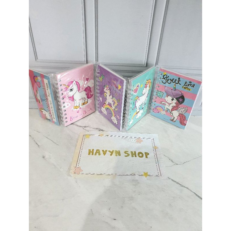 (4pc) notebooks/memo ring/diary kecil lembaran-UNICORN