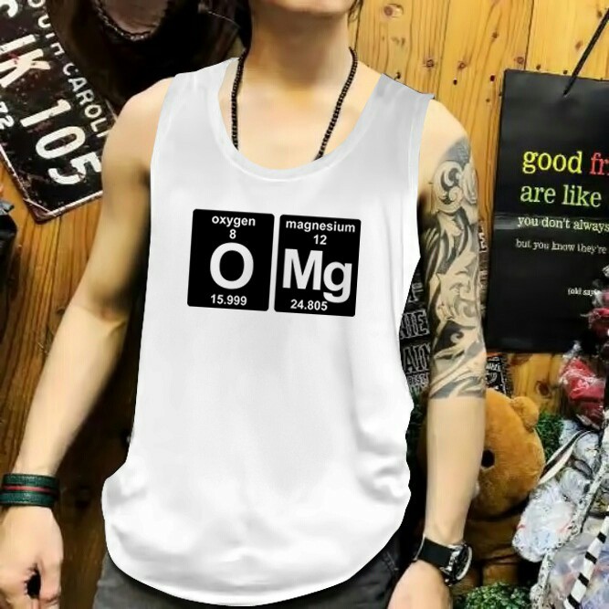 Singlet Pria Tanpa Lengan / OMG Putih / UK L-XL-XXL / Shalch Trendy