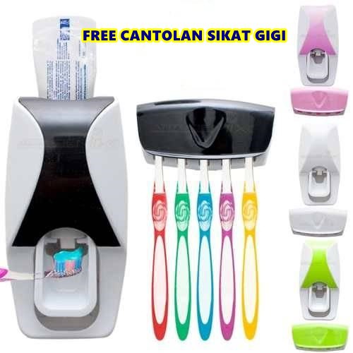 Dispenser Odol Otomatis FREE CANTOLAN SIKAT GIGI Dispenser Pasta Gigi Odol Tempat Sikat Gigi