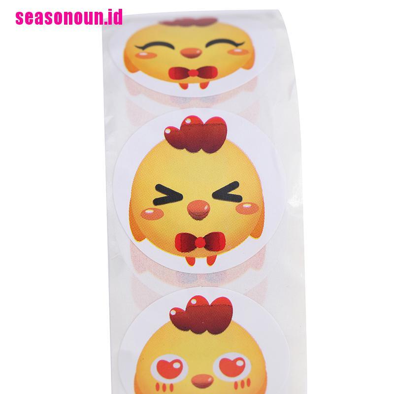 500pcs / roll Stiker Desain Ayam Thank You Untuk Kemasan