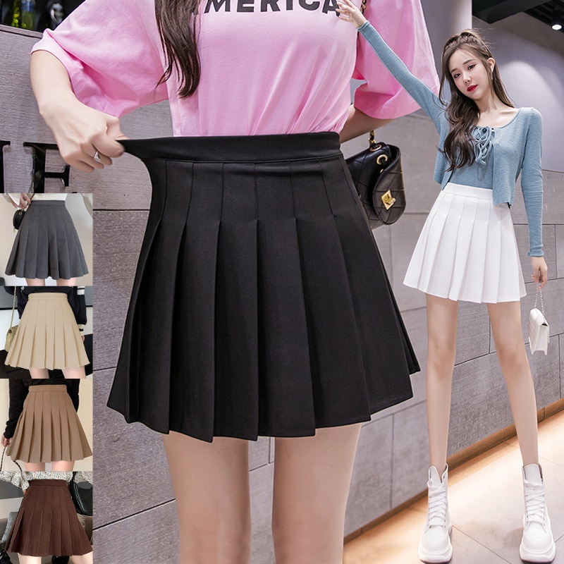 KARAKOREA 801 Banding Tennis Skirt/Korean Pleated Skirt/Rok Mini with inner pants/Rok pendek/Rok tennis