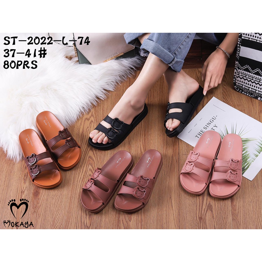 [SUPER BEST SELLER] Sandal slop gesper Bear Import Mokaya size 37/41 ( 420-2 / ST-2022-L-74 )